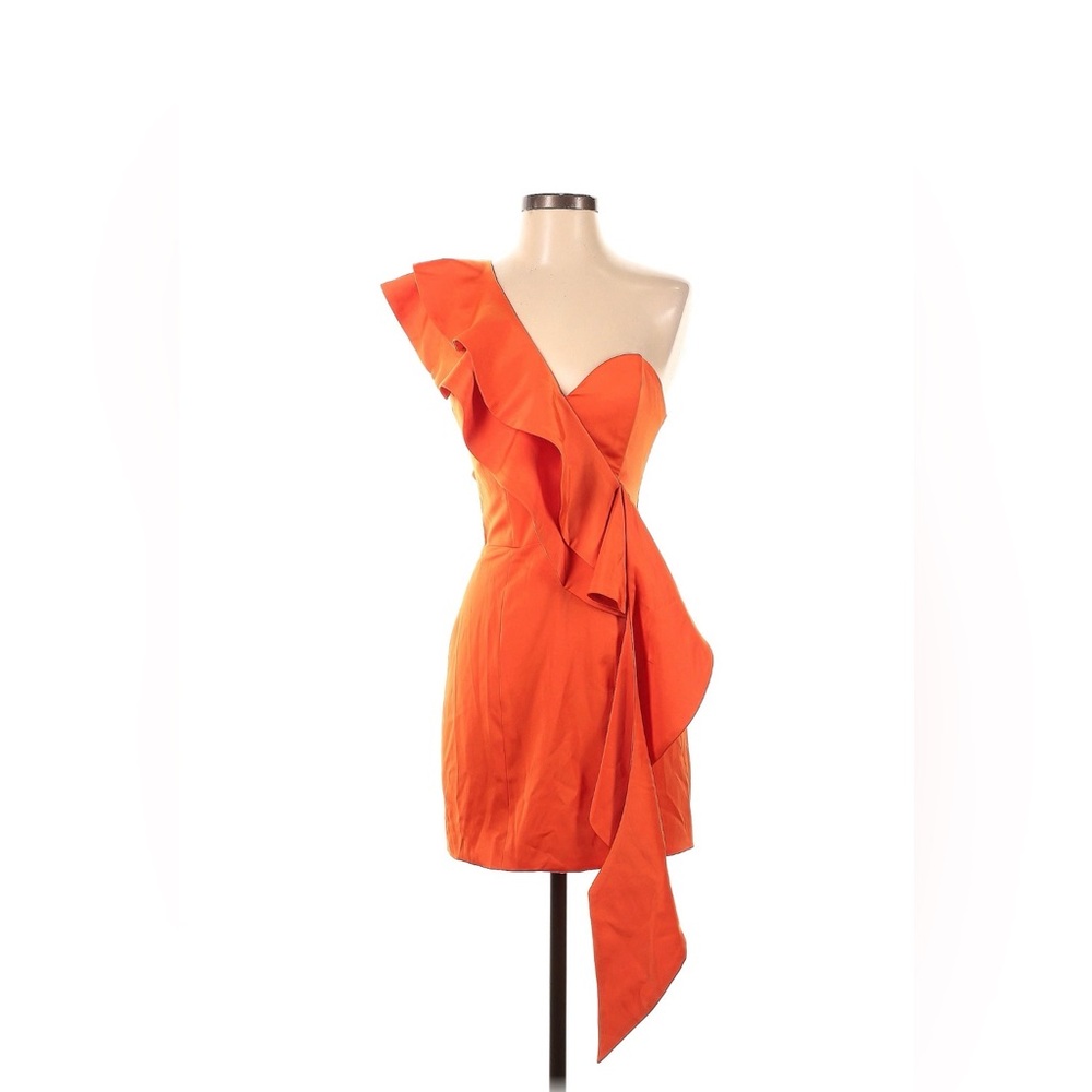 Meshki Vibrant Orange One-Shoulder Dress